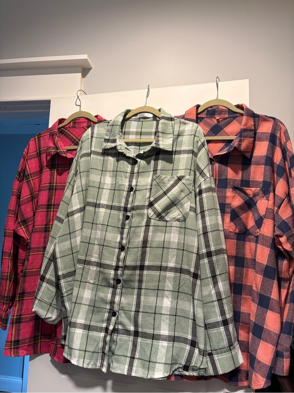 Set of 3 Women’s Amazon Flannel Button Down Shirts